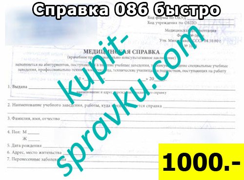 Справка 086 быстро