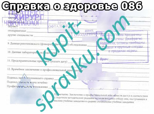 Справка о здоровье 086, Фото №2